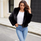 Damen Elegante und trendige Kunstpelzjacke R&B