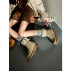 Damen stylische Winterboots mit weichem Fleecefutter und praktischer Schnürung R&B