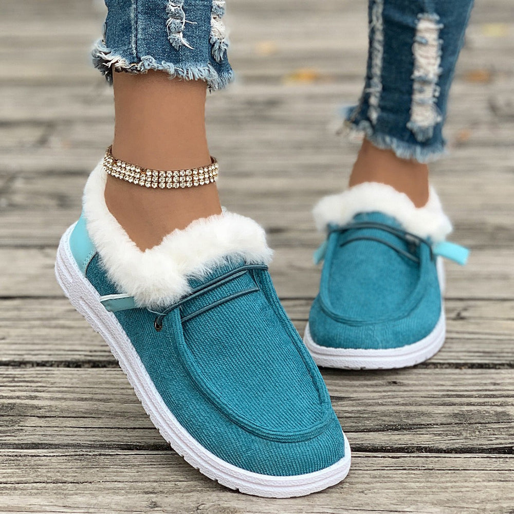 Damen Flauschige Slip-On Hausschuhe mit weichem Innenfutter R&B