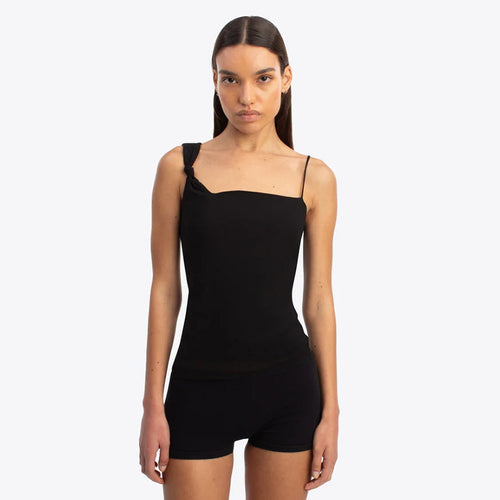 Damen lässiges Trägershirt mit knoten Detail R&B
