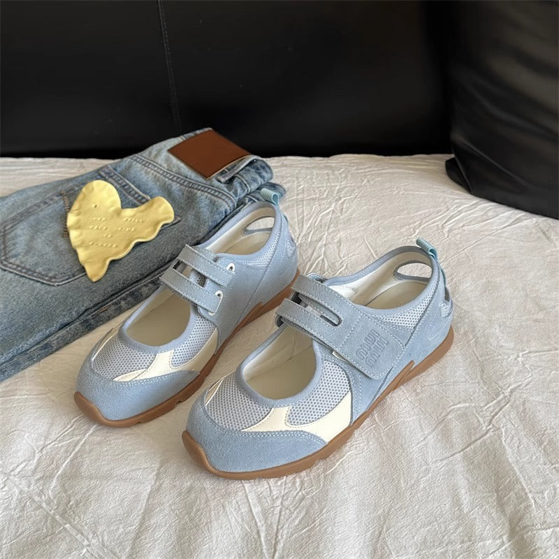 Damen Bequeme Freizeit-Sneaker mit atmungsaktivem Obermaterial und verstellbarem Klettverschluss R&B