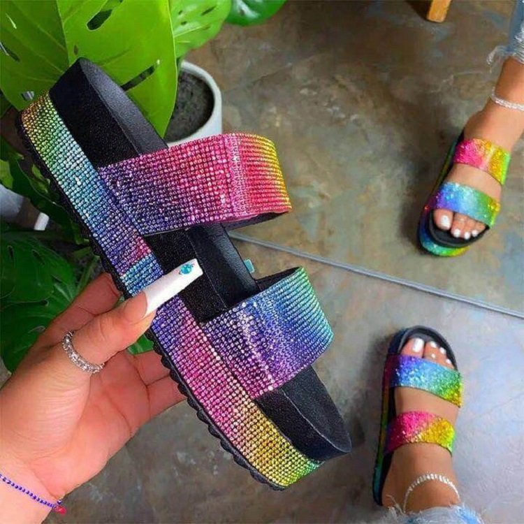 Damen Glamouröse Komfortsandalen mit Strassverzierungen R&B