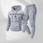 Damen Sweatshirt- und Jogginghose-Set mit modernem Schriftzug und praktischen Taschen