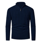 Herren Strickpullover mit stylischem Reißverschluss und Zopfmuster R&B