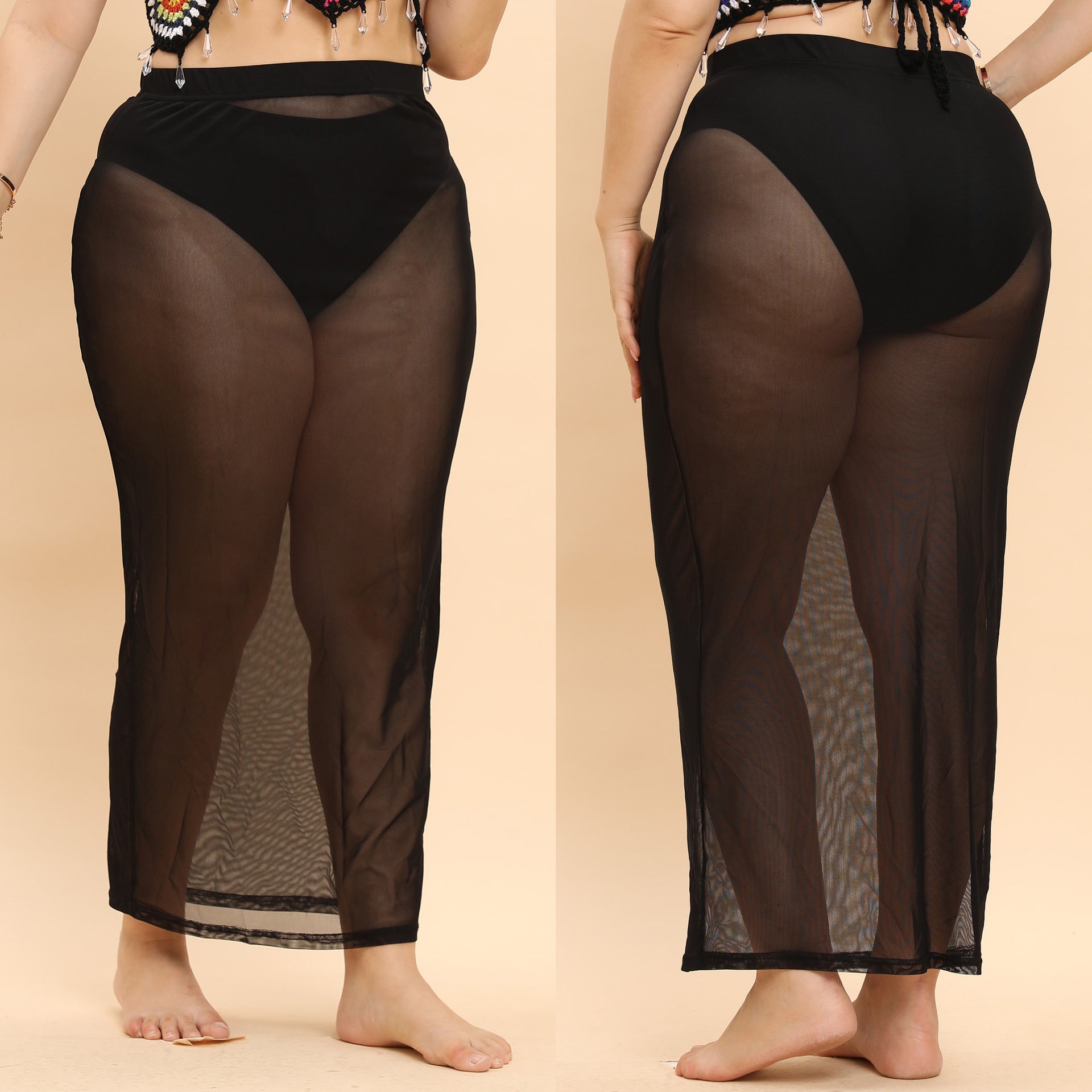 Damen transparente Strandlänge Sarong R&B