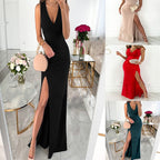 Damen elegantes Abendkleid mit hohem Schlitz R&B