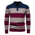Herren Langarm-Polo-Shirt mit modischem Streifendesign