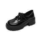 Damen elegante Schnürschuhe mit robustem Plateau