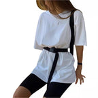 Damen Sportliches Zweiteiliges Set mit T-Shirt und Shorts R&B