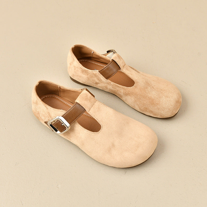 Damen Mokassins mit modischem Riemen und bequemer Sohle R&B