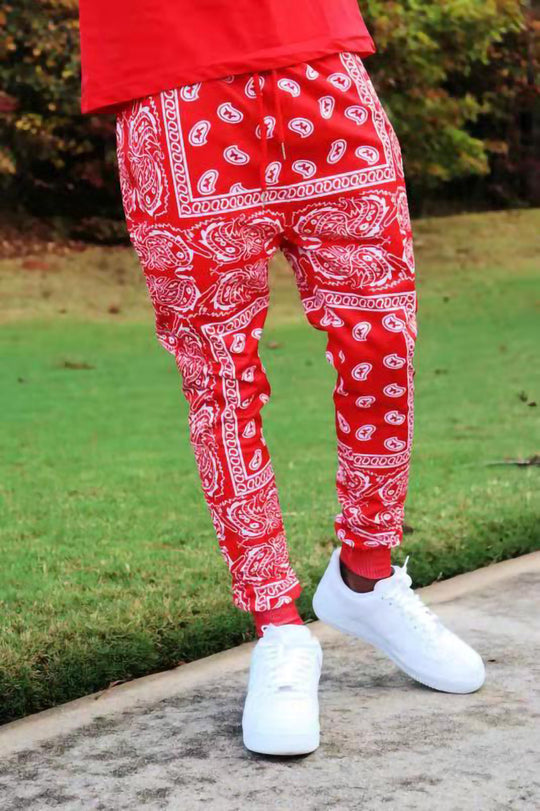 Herren Cargo-Jogginghose im extravaganten Paisley-Muster R&B
