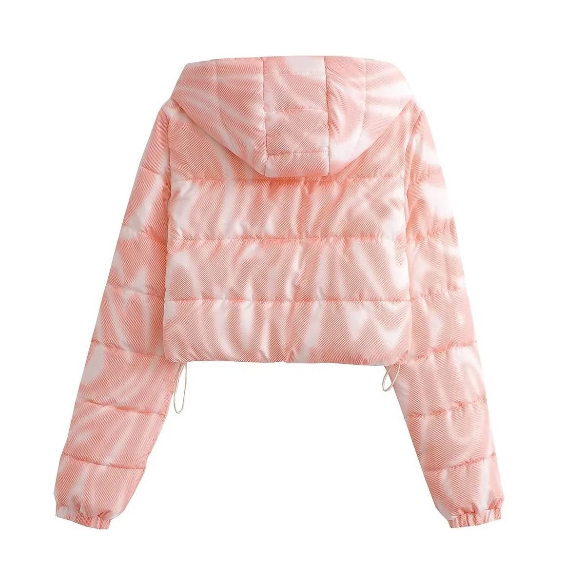 Damen cropped Übergangsjacke mit modernem geometrischen Print und praktischen Taschen R&B