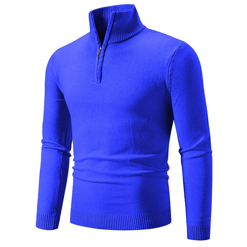 Herren Rollkragenpullover mit Reißverschluss und strukturiertem Design
