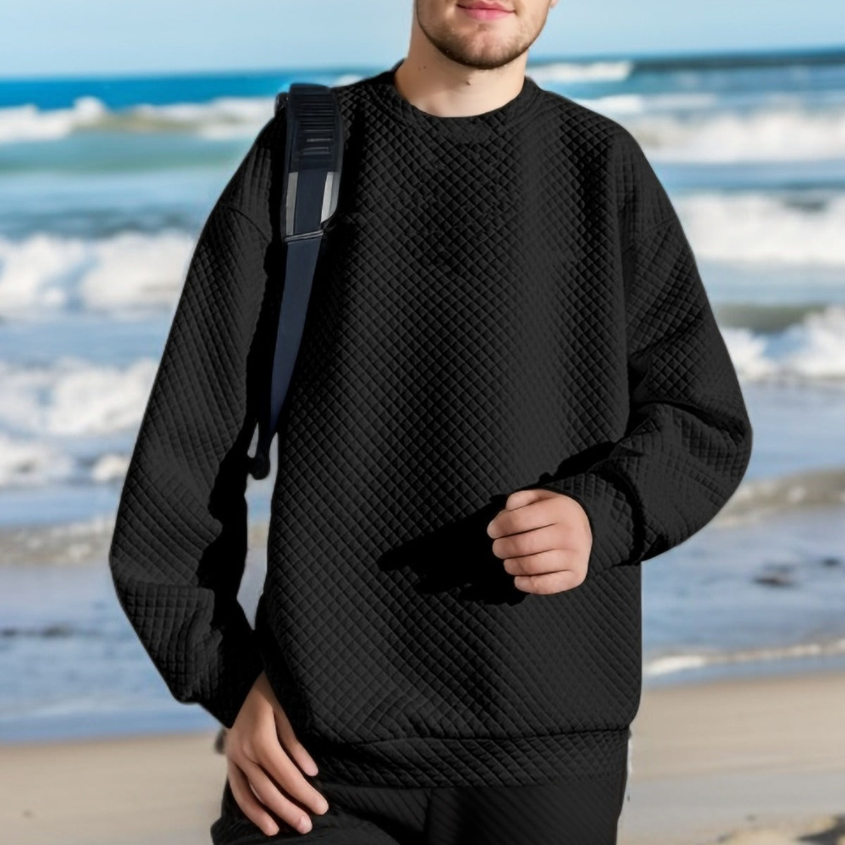 Herren Oversized Sweatshirt mit strukturiertem Design und praktischen Seitentaschen R&B