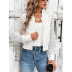 Damen Freizeitjacke mit stilvollen Spitzeinsätzen R&B