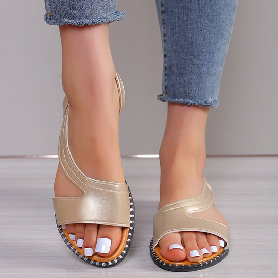 Damen bequeme Riemen-Sandalen mit ergonomischem Fußbett R&B