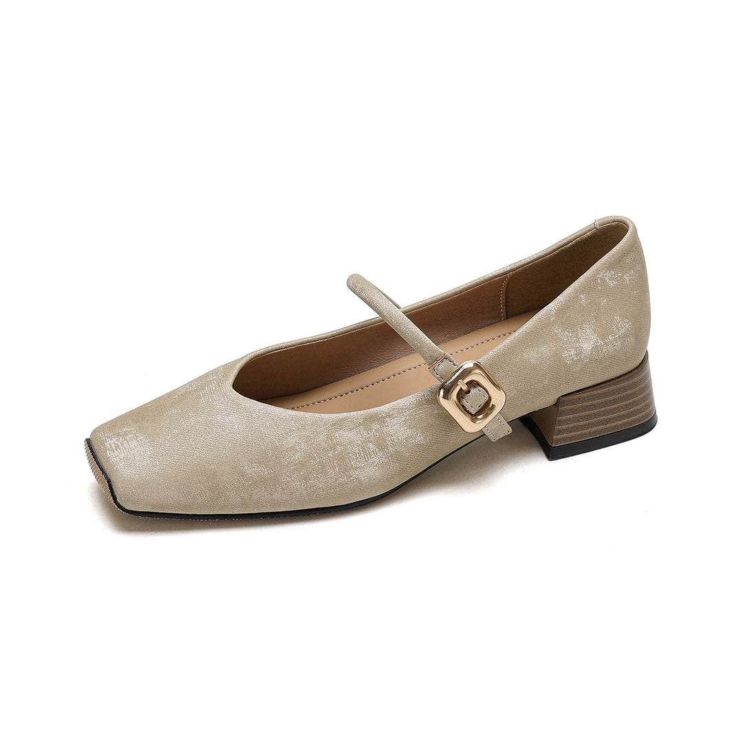 Damen elegante Ballerinas mit modischem Schnallenverschluss R&B