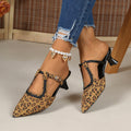 Damen elegante Slingback-Pumps mit Animal-Print und modischem Absatz