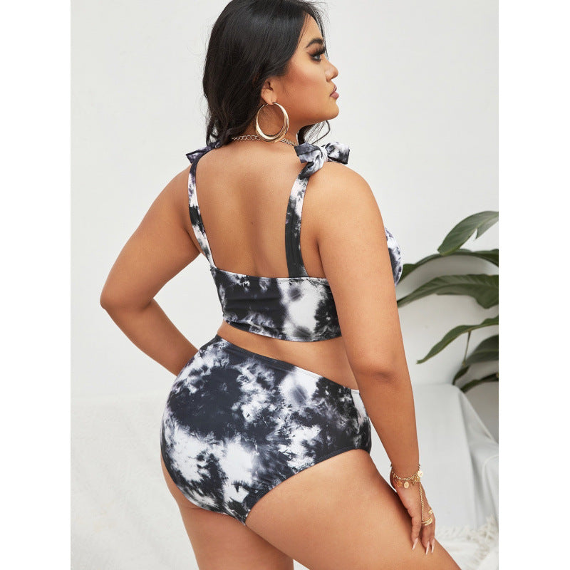 Damen Bikini-Set mit hohem Bund und trendy Crop-Oberteil R&B