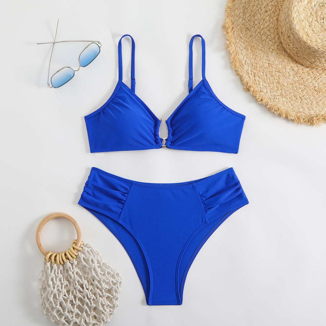 Damen modischer Triangel-Bikini mit seitlichen Raffungen R&B