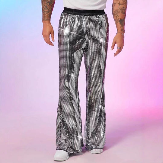 Herren glitzernde Paillettenhose im extravaganten Disco-Stil R&B