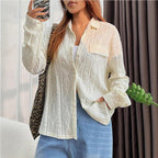 Damen lässige Bluse mit Jacquard-Muster R&B