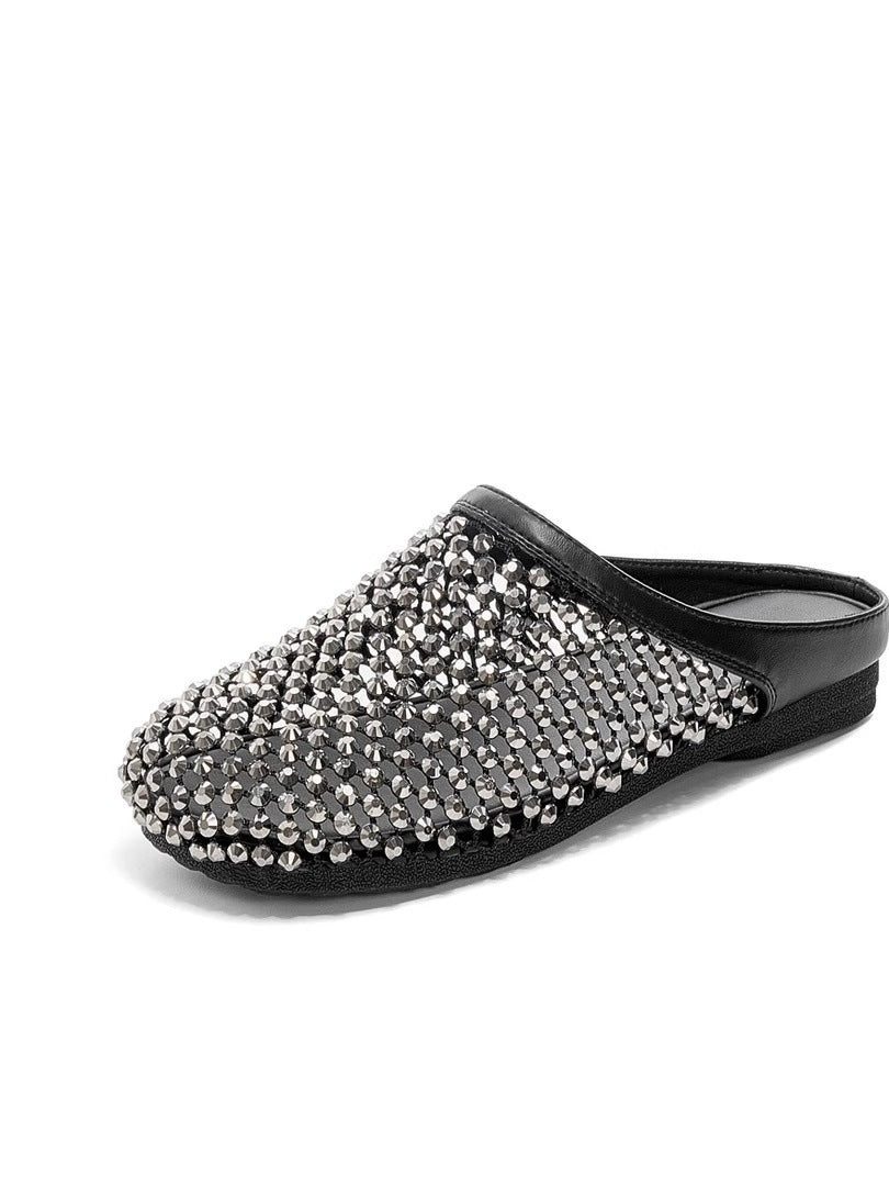 Damen modische Pantoletten mit eleganter Strassverzierung und bequemer Sohle R&B