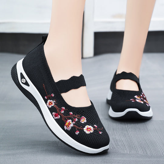 Damen Sportliche Strickschuhe mit floralem Design R&B