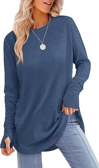 Damen lässiger Langarmshirt mit modernem Schnitt R&B