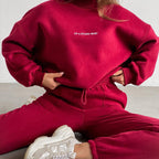 Damen Oversized Sweatshirt und Jogginghose Set R&B