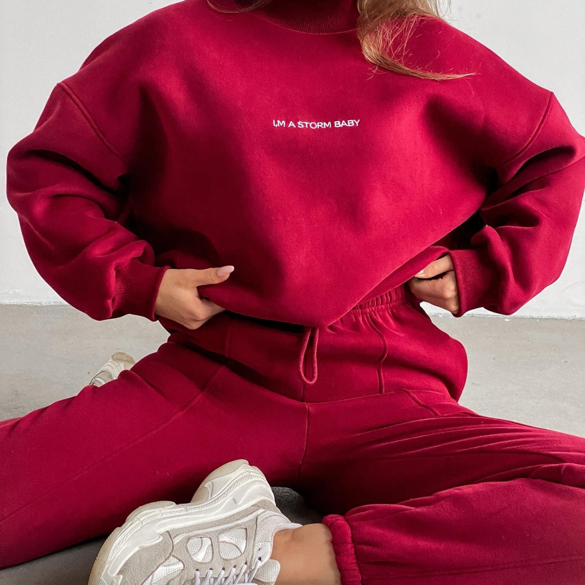 Damen Oversized Sweatshirt und Jogginghose Set R&B