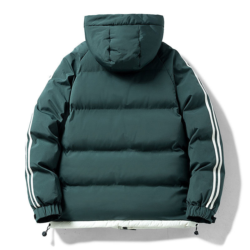 Herren nan gesteppte Kapuzen-Winterjacke mit Thermofutter, seitlichen Kontraststreifen und winddichter Außenhülle R&B