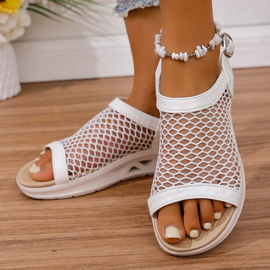 Damen Atmungsaktive Mesh-Sandaletten mit verstellbarem Riemendesign und komfortablem Fußbett R&B