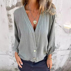 Damen Luftige und lockere Sommerjacke mit Knopfdetails R&B