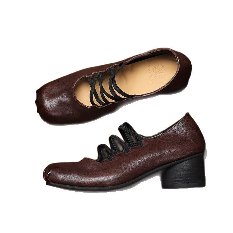 Damen Ballerina-Schuhe mit innovativem Schnürdesign und hochwertigem Leder R&B