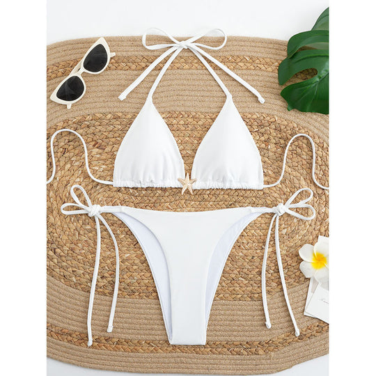 Damen Triangel-Bikini mit eleganten Binde-Detaillierungen R&B