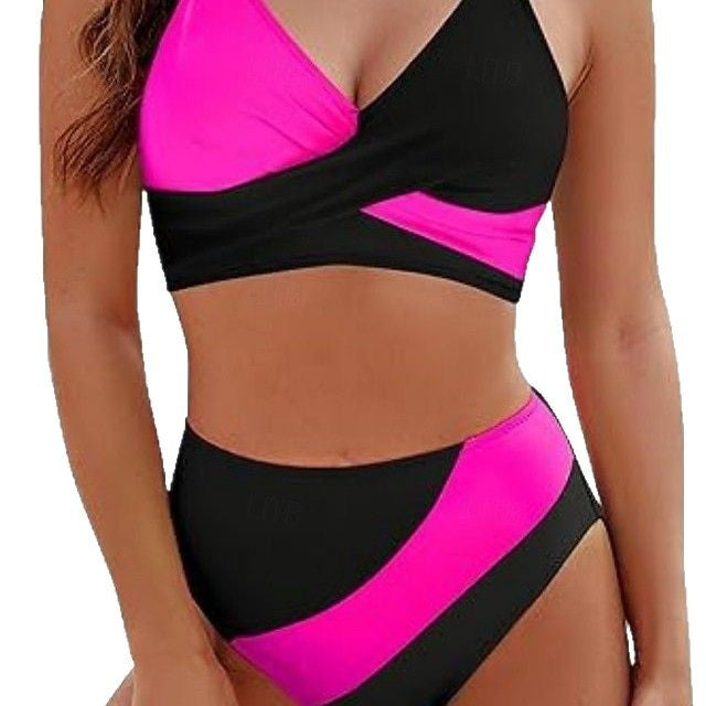 Damen Hoch geschnittener Bikini mit Wickeldesign R&B