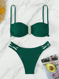 Damen Bikini-Set mit modischem Push-Up-Oberteil und elegantem Gummidetail R&B