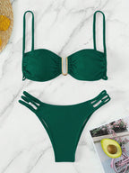 Damen Bikini-Set mit modischem Push-Up-Oberteil und elegantem Gummidetail R&B