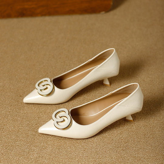 Damen stilvolle spitze Pumps mit dekorativem Schmuckelement R&B