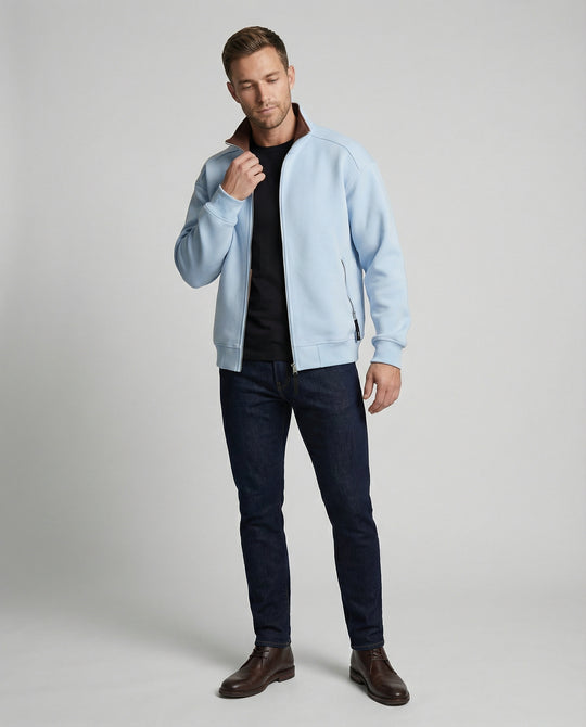 Minimalistischer Unisex Cardigan 430g Baumwolle mit Doppel-Reißverschluss
