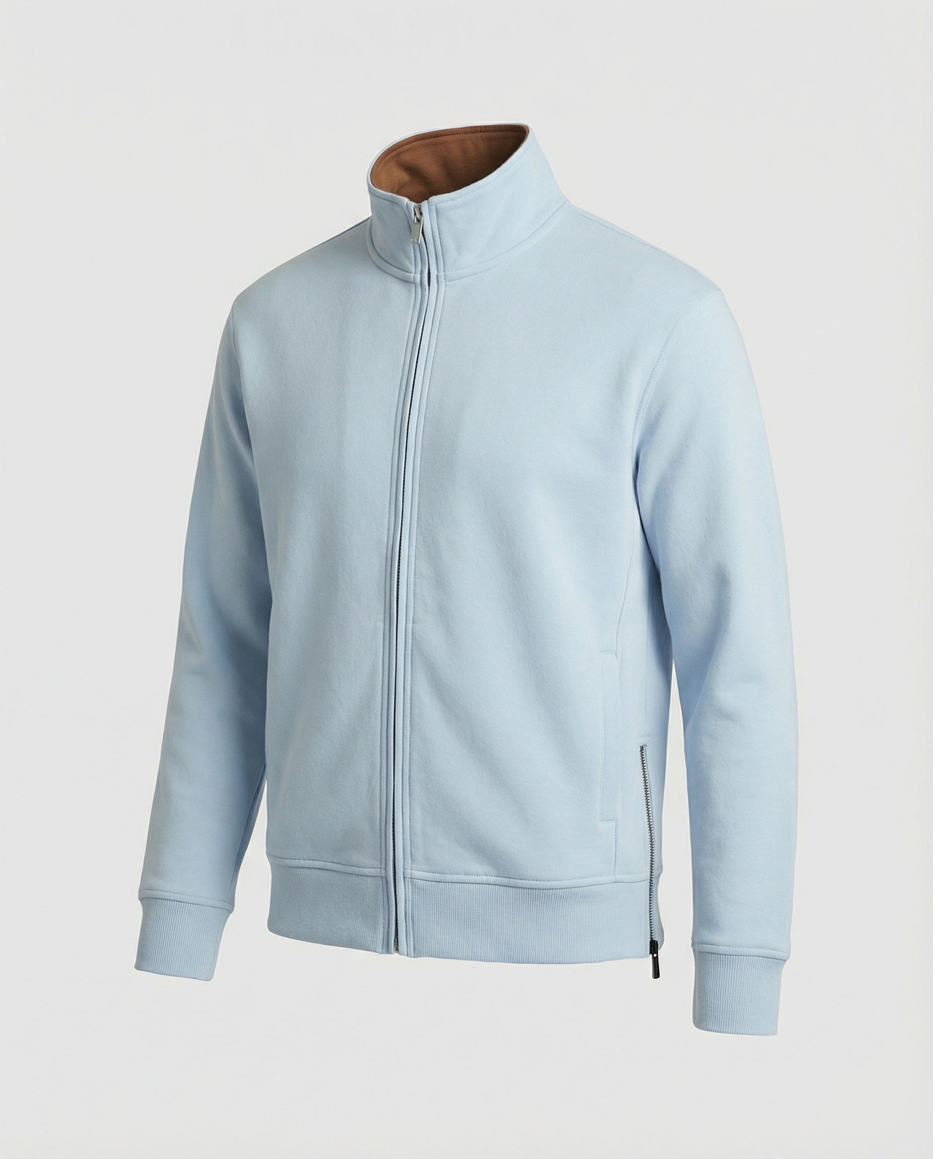 Minimalistischer Unisex Cardigan 430g Baumwolle mit Doppel-Reißverschluss