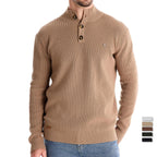 Herren Pullover mit Knopfleiste und strukturiertem Muster