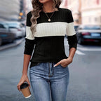 Damen Strickoberteil mit modischem Blockdesign und komfortablem Schnitt R&B