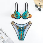 Damen Triangel-Bikini mit extravaganten Mustern und funkelnden Akzenten R&B
