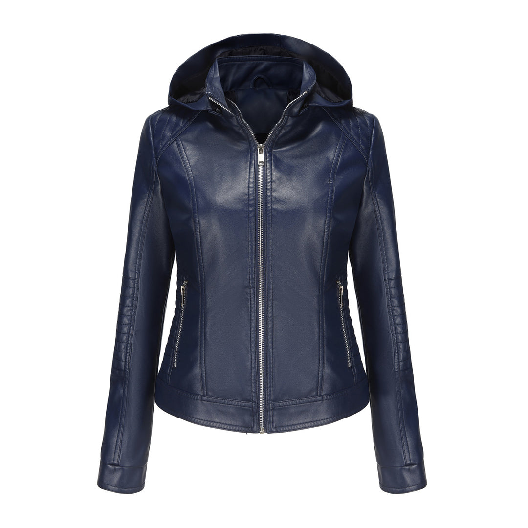 Damen Kapuzenjacke aus hochwertigem Kunstleder R&B