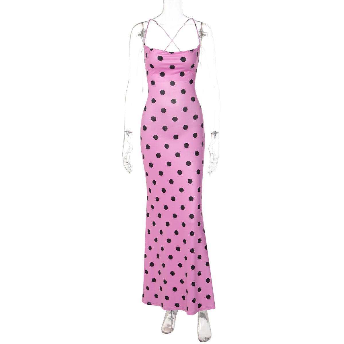 Damen Maxikleid mit anspruchsvoller Kragen- und Trägerdetails R&B