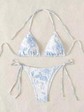 Damen Elegantes Triangel-Bikini-Set mit herausnehmbaren Polstern R&B