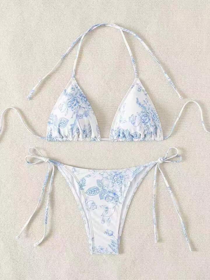 Damen Elegantes Triangel-Bikini-Set mit herausnehmbaren Polstern R&B