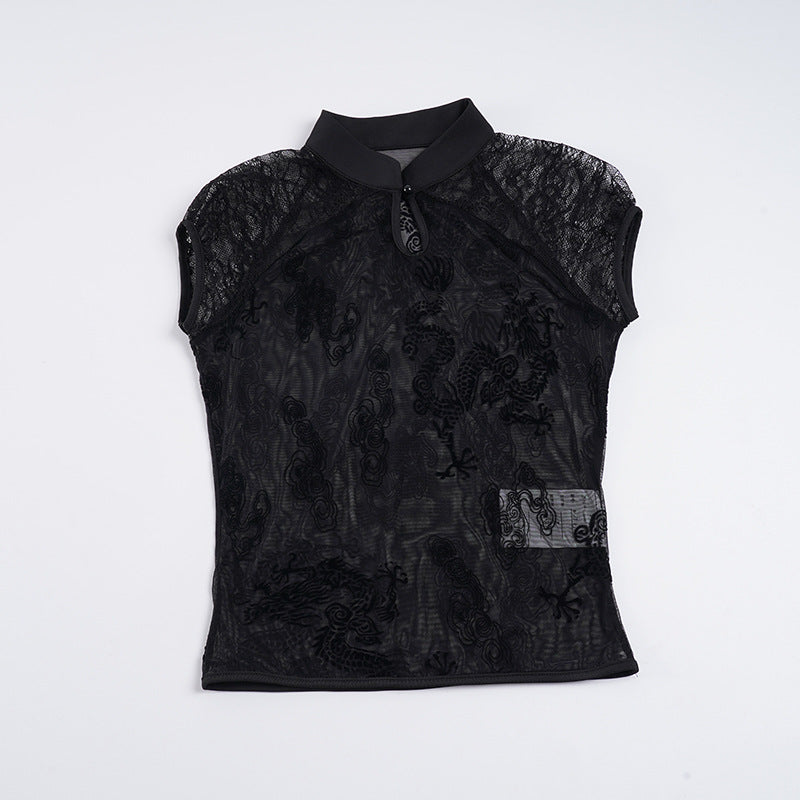 Damen elegante Spitzenbluse mit dezenten Akzenten R&B